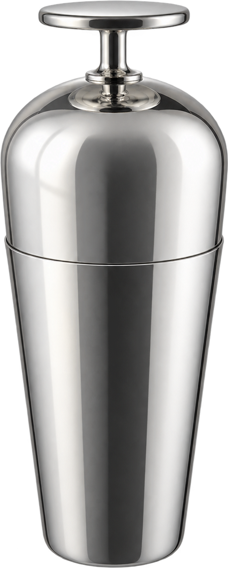 The Tending Box Shaker with a flat disc handle.